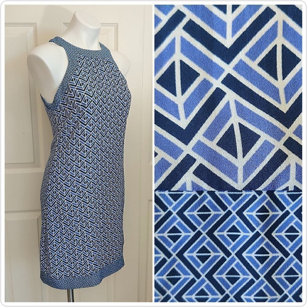 Pink Martini geometric sleeveless shift dress sz S